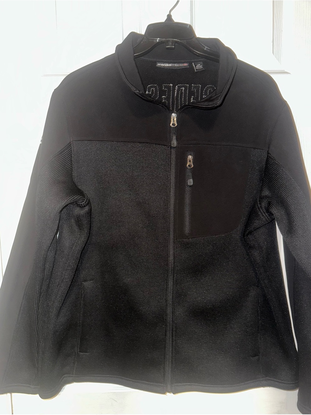 Swiss Tech Men's Black Full-Zip Mercedes Benz S-500 Jacket with Chest Pocket